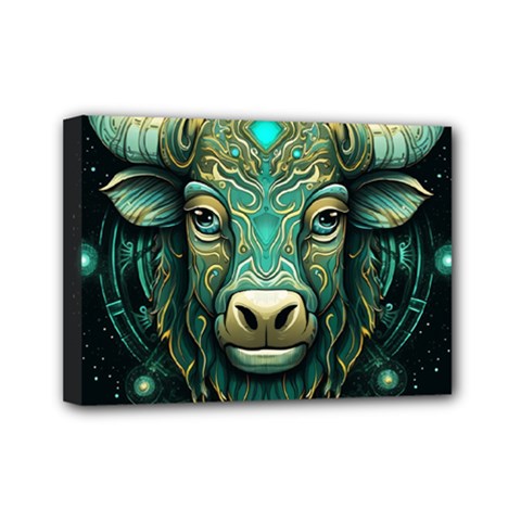 Bull Star Sign Mini Canvas 7  X 5  (stretched) by Bangk1t