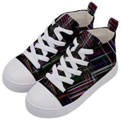 False Prismatic Black Background Kids  Mid-top Canvas Sneakers by Bangk1t