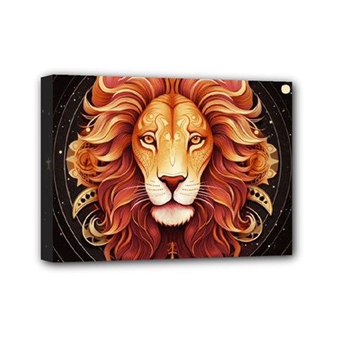 Lion Star Sign Astrology Horoscope Mini Canvas 7  X 5  (stretched) by Bangk1t