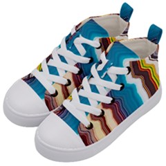 Line Vertical Lines Color Lines Kids  Mid-top Canvas Sneakers by Bangk1t