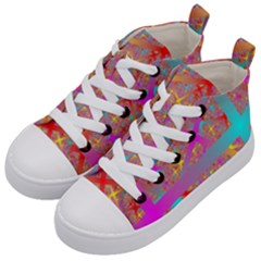 Geometric Abstract Colorful Kids  Mid-top Canvas Sneakers by Bangk1t