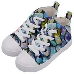 Stones Gems Multi Colored Rocks Kids  Mid-top Canvas Sneakers by Bangk1t