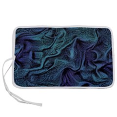 Abstract Blue Wave Texture Patten Pen Storage Case (m) by Bangk1t