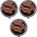 Jagged Pink Amplitude Waves Mini Round Pill Box (Pack of 3) View1