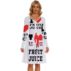 I Love Fruit Juice Long Sleeve Dress With Pocket by ilovewhateva