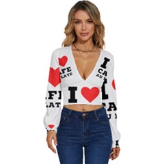 I Love Cafe Au Late Long Sleeve Deep-v Velour Top by ilovewhateva