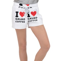 I Love Galao Coffee Women s Velour Lounge Shorts by ilovewhateva