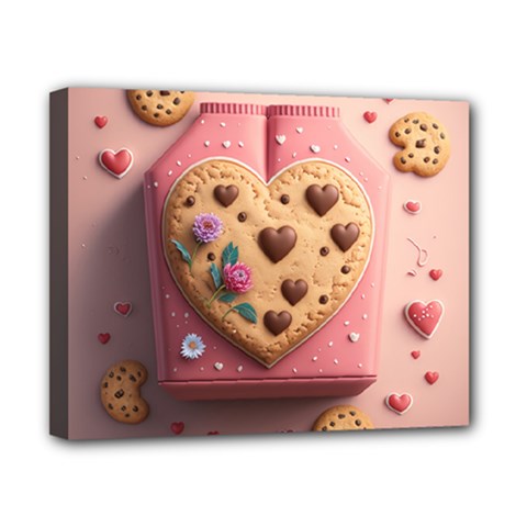 Cookies Valentine Heart Holiday Gift Love Canvas 10  X 8  (stretched) by Ndabl3x