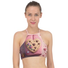 Cookies Valentine Heart Holiday Gift Love Racer Front Bikini Top by Ndabl3x