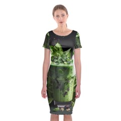 Drink Spinach Smooth Apple Ginger Classic Short Sleeve Midi Dress by Ndabl3x