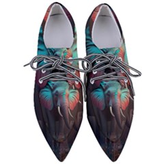 Elephant Tusks Trunk Wildlife Africa Pointed Oxford Shoes by Ndabl3x