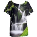 Waterfall Moss Korea Mountain Valley Green Forest Women s Oversized Tee View1