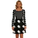 Background Dots Circles Graphic Long Sleeve Wide Neck Velvet Dress View1