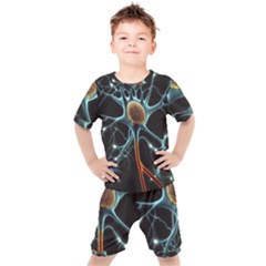 Organism Neon Science Kids  Tee And Shorts Set by Ndabl3x