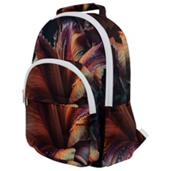 Flower Orange Lilly Rounded Multi Pocket Backpack by Ndabl3x