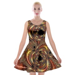 Geometric Art Fractal Abstract Art Velvet Skater Dress by Ndabl3x