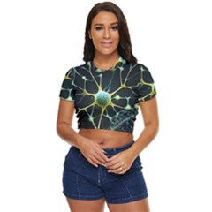 Neuron Network Side Button Cropped Tee by Ndabl3x