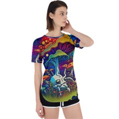 Mushrooms Fungi Psychedelic Perpetual Short Sleeve T-shirt by Ndabl3x