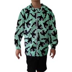 Orca Killer Whale Fish Kids  Hooded Windbreaker by Ndabl3x