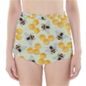 Honey Bee Bees Pattern High-Waisted Bikini Bottoms View1