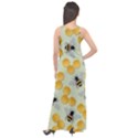 Honey Bee Bees Pattern Sleeveless Velour Maxi Dress View2