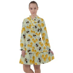 Honey Bee Bees Pattern All Frills Chiffon Dress by Ndabl3x