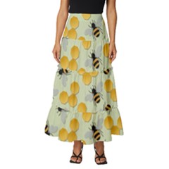 Honey Bee Bees Pattern Tiered Ruffle Maxi Skirt by Ndabl3x