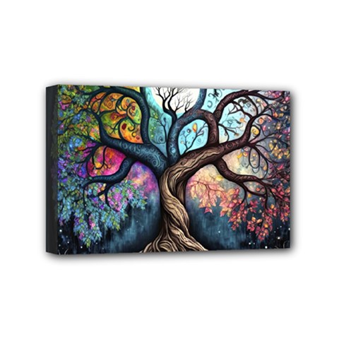 Tree Colourful Mini Canvas 6  X 4  (stretched) by Ndabl3x