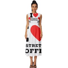 I Love Ristretto Coffee Sleeveless Round Neck Midi Dress by ilovewhateva