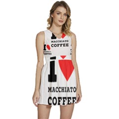 I Love Macchiato Coffee Sleeveless High Waist Mini Dress by ilovewhateva