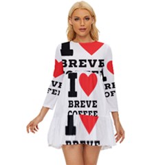 I Love Breve Coffee Long Sleeve Babydoll Dress by ilovewhateva