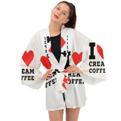 I Love Cream Coffee Long Sleeve Kimono by ilovewhateva