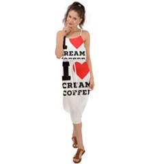 I Love Cream Coffee Waist Tie Cover Up Chiffon Dress by ilovewhateva