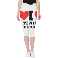 I Love White Coffee Inside Out Lightweight Velour Capri Leggings  by ilovewhateva