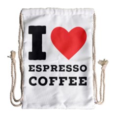 I Love Espresso Coffee Drawstring Bag (large) by ilovewhateva