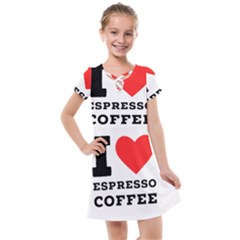 I Love Espresso Coffee Kids  Cross Web Dress by ilovewhateva