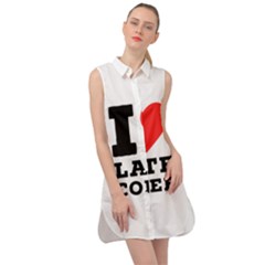 I Love Latte Coffee Sleeveless Shirt Dress by ilovewhateva