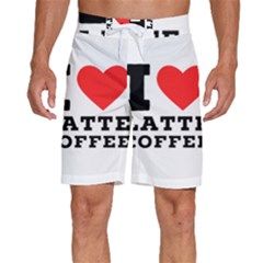 I Love Latte Coffee Men s Beach Shorts by ilovewhateva