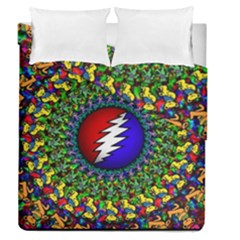 Grateful Dead Pattern Duvet Cover Double Side (queen Size) by Wav3s