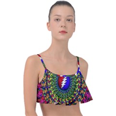 Grateful Dead Pattern Frill Bikini Top by Wav3s