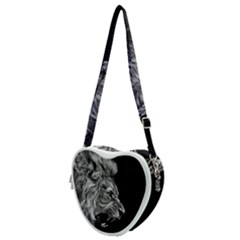 Angry Male Lion Roar Heart Shoulder Bag by Wav3s