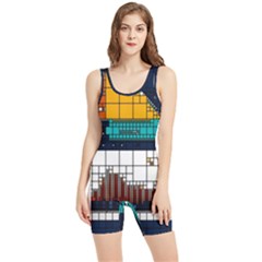 Abstract Statistic Rectangle Classification Women s Wrestling Singlet by Wav3s