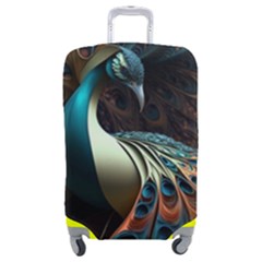 Peacock Bird Feathers Plumage Colorful Texture Abstract Luggage Cover (medium) by Wav3s