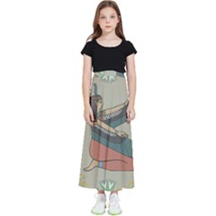 Egyptian Woman Wing Kids  Flared Maxi Skirt by Wav3s