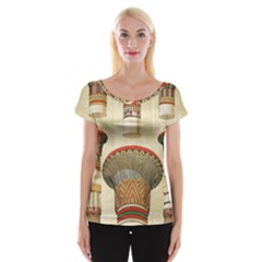 Egyptian Architecture Column Cap Sleeve Top by Wav3s