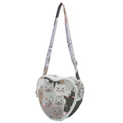 Cute Cats Seamless Pattern Heart Shoulder Bag by Wav3s