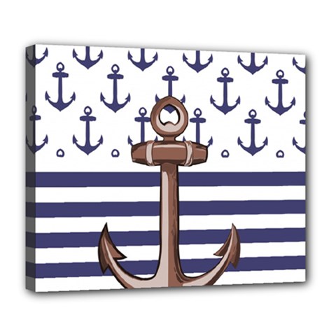 Anchor-background-design Deluxe Canvas 24  X 20  (stretched) by Wav3s