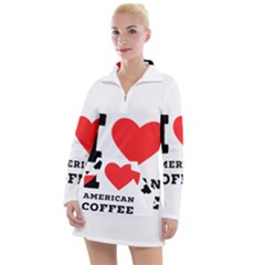 I Love American Coffee Women s Long Sleeve Casual Dress by ilovewhateva