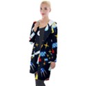 Space Seamless Pattern Hooded Pocket Cardigan View1