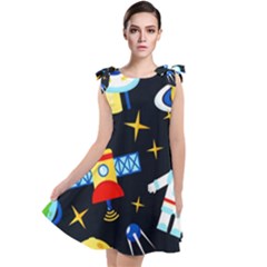 Space Seamless Pattern Tie Up Tunic Dress by Wav3s